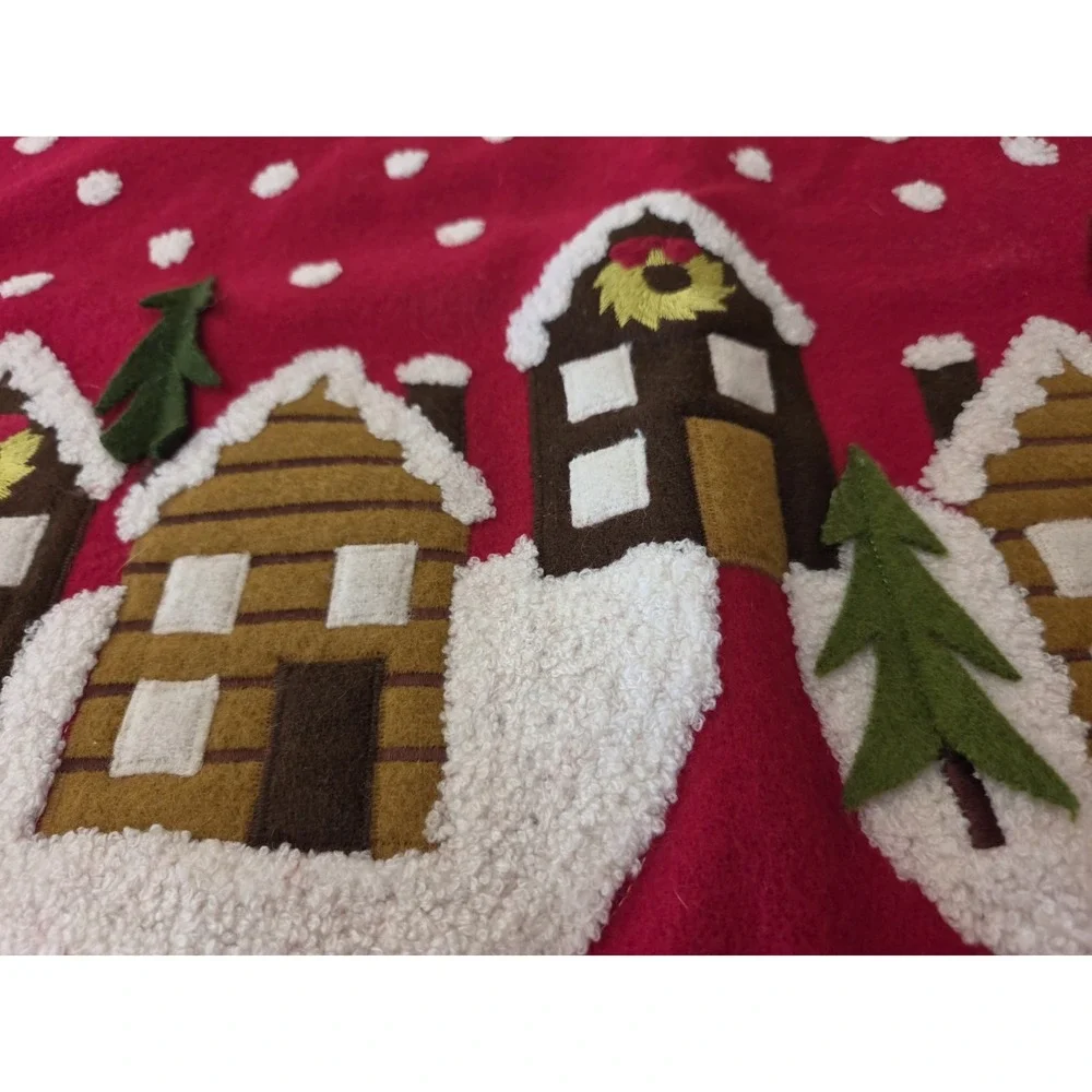 Crate And Barrel Winter Solstice Red Christmas Pillow Cover 26x24 Soft
